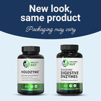 Healthy Gut HoloZyme Max Strength Digestive Enzymes | FODMAP-Friendly Formula Prevents Bloating, Gas, & Indigestion w/Protease, Amylase, Lipase, Lactase, and More | 15 Servings (Sample Bottle)