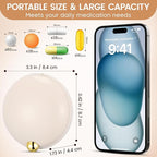 iplusmile Travel Pill Organizer for Purse, Aesthetic Daily Pill Case with 4 Compartments, Moisture Proof Portable Medicine Box for Large Vitamins, Fish Oil & Supplements (Beige)