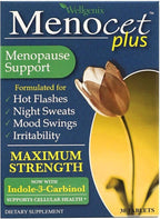 Wellgenix Menocet Plus Menopause Support - Natural Supplement for Women - Daily Relief Feminine Care - Helps with Hot Flashes, Night Sweats, Mood Swings & Irritability - 30 Tablets