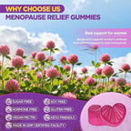 Menopause Supplements for Women Gummies, Hot Flashes & Night Sweats Support, Menopause Relief with Black Cohosh, Chasteberry & Probiotics, Sugar Free, Vegan, Grape Flavor, 60 Count