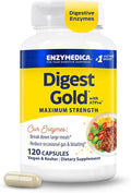 Enzymedica Digest Gold + ATPro, Maximum Strength Enzyme Formula, Fast-Acting, Helps Digest Large Meals, Prevents Bloating and Gas, 120 Capsules