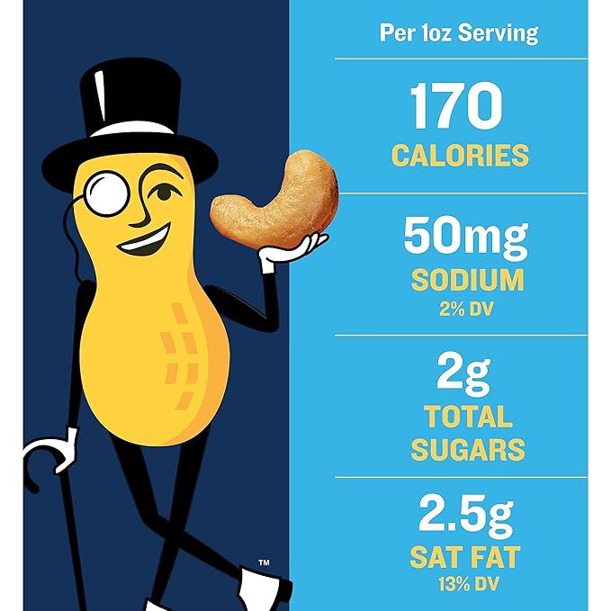 PLANTERS Deluxe Lightly Salted Cashews, Party Snacks, Plant-Based Protein, Quick Snack for Adults, After School Snack, Flavored with Sea Salt, Kosher, 1lb 2.25oz (Pack of 4)