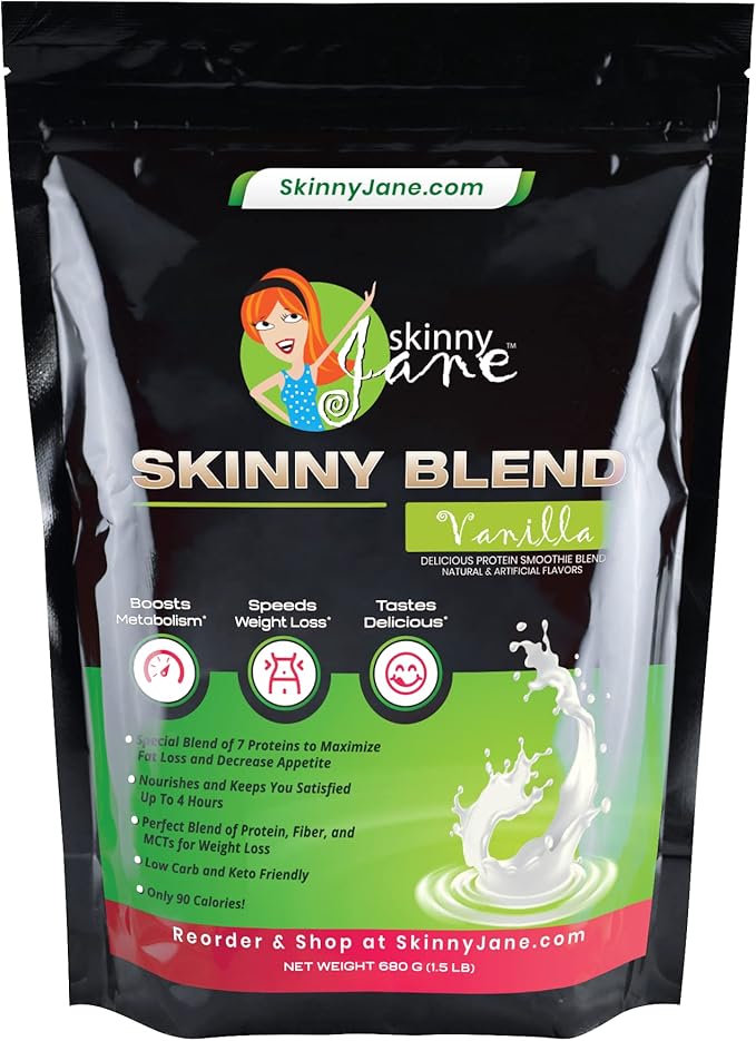 Skinny Blend – High Protein Shake for Women – Low Carb, Keto Friendly Meal Replacement – Satisfies Hunger & Boosts Energy – Creamy Vanilla – 30 Shakes