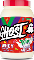 GHOST Whey Protein Powder, Trix Cereal Milk - 2LB, 25G of Protein - Whey Protein Isolate & Concentrate Blend - Post Workout Fitness & Nutrition Shakes, Smoothies & Baking - Soy & Gluten-Free