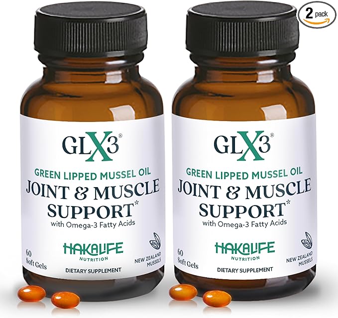 GLX3 Green Lipped Mussel Oil Capsules for Joint and Muscle Support | Extra-Strength ETA, EPA, DHA Omega-3 Green Lipped Mussel Supplement for Comfort, Flexibility & Recovery by HakaLife GLX3