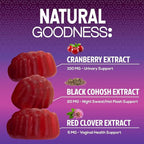 Menopause Supplement Gummies - 3 Billion CFU Per Serving Women's Probiotics - Advanced Menopause Relief Formula for Women with Black Cohosh - Mild Hot Flashes & Night Sweats Support - 60 Gummies