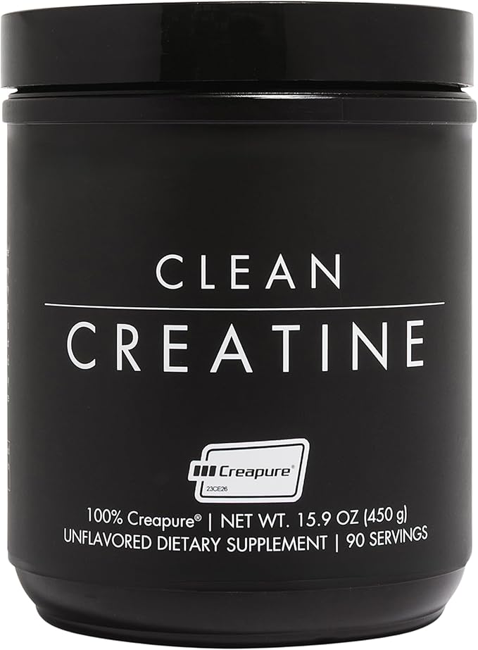 CLEAN Creatine - 100% Creapure® Creatine Monohydrate Powder for Muscle Health, Performance and Cognitive Support | 3rd Party Certified by NSF | 90 Servings | Unflavored | Vegan, Keto, and Gluten-Free