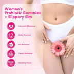 softbear Womens Probiotic Slippery Elm Gummies, Feminine Vaginal Probiotics Pineapple Gummies for Women pH Balance & Flora Health, Vegan/Sugar-Free/Non-GMO, 60 Count