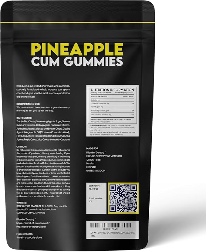 Pineapple C*M Gummies Improves Sperm Volume and Load Semen Volume Supplement - 60 Capsules - 1 Month Supply