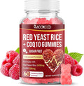 MEENCCD Red Yeast Rice with CoQ10 Gummies, Red Yeast Rice Supplement with Coenzyme Q10 for Overall Well-Being, Sugar Free, Vegan, Raspberry Flavor, 60 Count