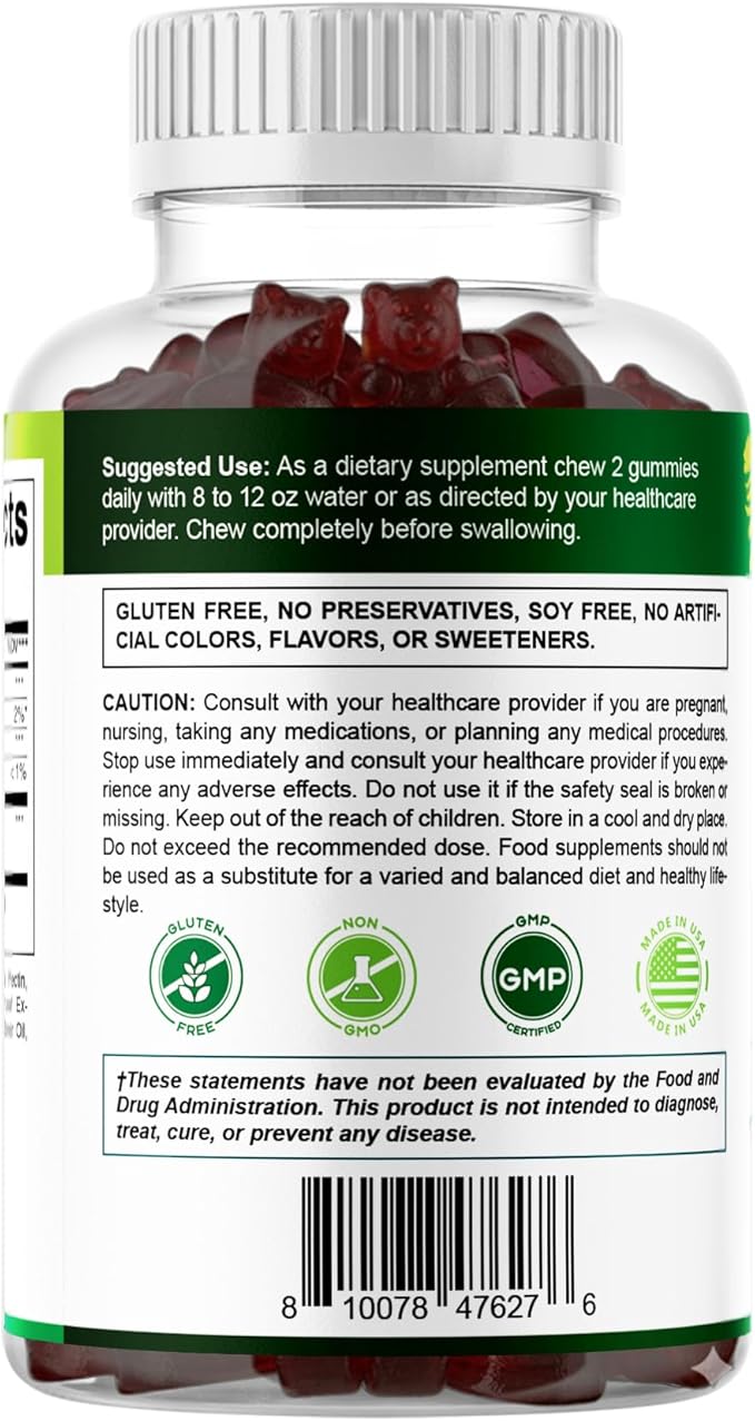 Vitamatic Rhodiola Rosea Gummies – Sugar-Free Plant-Based Extract – Mixed Berry Flavor – Vegan, Non-GMO – Adaptogen Supplement Gummies – 60 Count