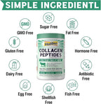 Bovine Collagen Peptides Powder for Women and Men, Grass-Fed Hydrolyzed Collagen Protein Type I & III, Skin, Hair, Nails, Bones, Digestion, Unflavored, Non-GMO, Keto & GF, 11 Servings, 8oz