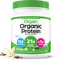 Orgain Organic Vegan Protein Powder, Vanilla Bean - 21g Plant Based Protein, 4g Prebiotic Fiber, No Lactose Ingredients, No Added Sugar, Non-GMO, For Shakes & Smoothies, 1.02 lb (Packaging May Vary)