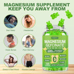 Magnesium Glycinate Gummies 600mg, Chewable Magnesium Supplements for Adults, Men and Women, Vitamin D, B6 and CoQ10, Potassium Magnesium Gummy for Sleep, Relaxation, Brain & Muscle, 120 Gummies