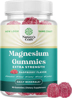Extra Strength Calm Magnesium Gummies for Adults - Relaxing Magnesium Citrate Gummies with Elemental Mag - Sleep Aid Soft Chews Raspberry Flavored - Body & Mind Relaxation - 90 Count
