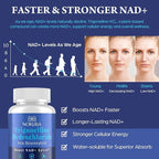 NAD Supplement - NMNH Alternative with Trigonelline HCL 500mg & Resveratrol - NAD+ Precursors Plant Extraction - Support Cellular Energy & Healthy Aging & Brain for Women & Men - 90 Capsules