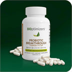 BIOptimizers Probiotic Breakthrough – Lactobacillus Plantarum OM Probiotics & Prebiotics Health Supplement for Gut, Digestive & Immune Support Probiotics for Women Men Elderly– 120 Vegan Capsules