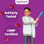 Feel Great Kids Calm Magnesium Gummies - Magnesium Supplement for Children - Magnesium Citrate Gummies - 60 Count