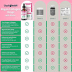 LIQUIDHEALTH 100% Vegan Collagen Plus Biotin 100,000mcg Liquid Drops - Plant-Based Liquid Collagen for Women & Men - Hair & Nail Growth, Skin Health, Boosts Metabolism - Made in USA, Non-GMO (3 Pack)