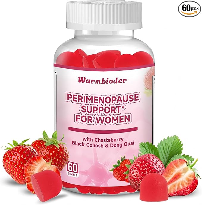Perimenopause Support Gummies for Women - Menopause Relief & Balance Supplement with Black Cohosh Chasteberry Vitamins D3 B6 for Hot Flashes Night Sweats & Mood
