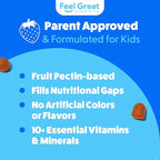Feel Great Kids Multivitamin Gummies | Citrus & Strawberry Flavored Vitamins for Kids | Multivitamin Gummies with Vitamin D for Bone, Muscle & Immune Support | Chewable Vitamins | 45-Day Supply