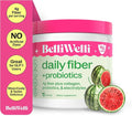 Belli Welli Fiber Supplement for Women & Men – Premium Daily Fiber Powder from Organic Acacia with Added Collagen, Electrolytes & Probiotics – No Bloat, Constipation & Gut Health Support (Watermelon)