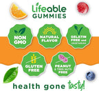 Lifeable Multivitamin with Iron for Adult | 13 Essential Vitamins and Minerals for Men and Women | Great Tasting Naturally Sourced Berry Flavor | Vegetarian Non-GMO | 90 Gummies