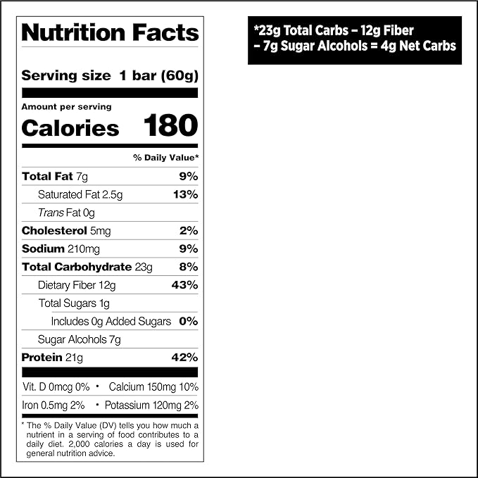 Quest Nutrition S'mores Protein Bar, 21g Protein, 4g Net Carbs, 1g Sugar, Gluten Free, Keto Friendly, 4 Count