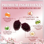 Menopause Supplements for Women Gummies - Complete Natural Mild Hot Flashes & Night Sweats Support, 16 in 1 Multi-Benefit Female Menopause Relief Gummy, Support for Balance & Energy - 60 Gummies