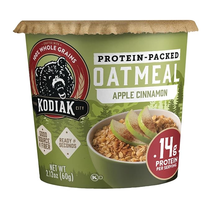 Kodiak Cakes Instant Protein Apple Cinnamon Oatmeal in a Cup, 2.12oz (Pack of 12)