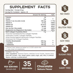 NATURE TARGET Chocolate Multi Collagen Peptides – Collagen Powder for Women with Vitamin C & Creatine, Supports Skin, Hair, Nails & Joint Health - Type I, II, III, V & X, Gluten Free, 35 Servings