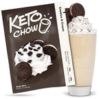 Keto Chow Cookies & Cream - Keto Meal Replacement Shake Powder - Nutritionally Complete - Low Carb - Delicious Easy Meal Substitute - Protein Rich You Choose The Fat - Single Meal Sample