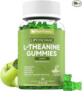 Liposomal L-Theanine Gummies, Sugar Free L Theanine 400mg Gummies Supplement for Adults & Kids, l'theanine Chewable for Relax & Improved Focus, Enhanced Absorption, Vegan, Green Apple Flavor, 60 Count