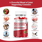 Glucosamine Chondroitin Gummies with MSM & Elderberry Extra Strength - Joint Support, Antioxidant Immune Support Supplement for Adults, Men & Women Minerals, coenzyme Q10, DHA - 60 Raspberry Gummies