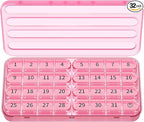 Zoksi Monthly Pill Organizer 1 Time a Day, 30 Day Pill Box Organizer Once a Day, One Month Large Pill Case for Travel, 31 Day Daily Medcine Container for Vitamins, Supplement & Medication (Pink)