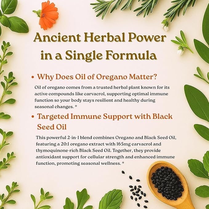 Micro Ingredients Oil of Oregano Softgels, 150 Count | 2 in 1 Formulated with Black Seed Oil | 4X Strength Carvacrol & Thymoquinone | Plant Based, Non-GMO