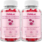 Pack of 2 Premium Feminine Balance Gummies, Hawaiian Pineapple Feminine Gummies for Women PH Balance & Vaginal Health, 120