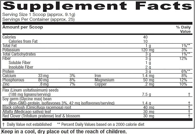 Vitanica Phytoestrogen Herbal Non-GMO PMS, Menopause Relief Supplement for Women, Hormone Balance, Night Sweats & Hot Flash Relief, Soy Isoflavones, Vegan, Powder 8 Oz (Phytoestrogen Herbal)