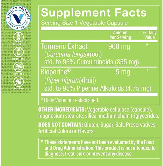 The Vitamin Shoppe Turmeric Curcumin 900MG - Joint Comfort, Antioxidant Support & Healthy Inflammation Response (60 Capsules)