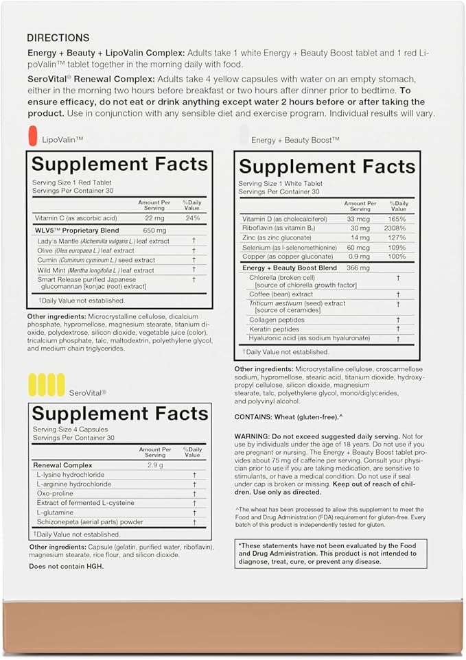 Serovital Advanced for Women Supplement - Skin Benefits, Energy, and Sleep - 30 Day Supply