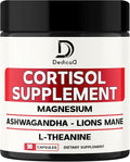 9in1 Cortisol Supplement - Ashwagandha and Magnesium Glycinate and Chelate - Brain Health & Restful Night & Mood Balance - 90 Capsules Supply 45 Days