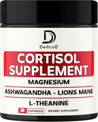 9in1 Cortisol Supplement - Ashwagandha and Magnesium Glycinate and Chelate - Brain Health & Restful Night & Mood Balance - 90 Capsules Supply 45 Days