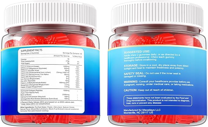 180 Count Calcium Citrate Gummies 1200 mg with Vitamin D3, K2, Magnesium & Zinc, High Absorption Calcium Supplements for Women & Men for B0ne, Muscle & Immune Support, Sugar Free, Mixed Berry Flavor