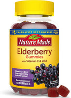 Nature Made Elderberry Gummies with Vitamin C and Zinc, Dietary Supplement for Immune Support, 60 Elderberry Gummies, 30-Day Supply