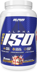 Alpha Supps ISO, Low Carb 100% Whey Protein Isolate Powder, 25 Grams Per Serving, Helps Support Muscle Growth, Low Sugar and Gluten Free (Strawberry Shortcake, 2 lb)