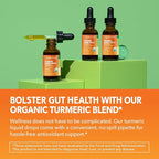 USDA Organic Turmeric Liquid Drops with Black Pepper - 1000mg Curcumin Supplement for Immune & Digestive Health - 30 Servings - Enhanced Absorption - Non-GMO, Vegan, Gluten Free - Unflavored, 1 Fl Oz