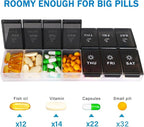 Mossime XL Large Daily Pill Organizer 2 Times a Day, Extra 7 Day Pill Box Am Pm, Weekly Day Night Vitamin Holder, Medicine Organizer, Big Pill Container, Medication Dispenser 14 Compartments
