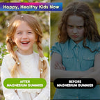 Center-Filled Kids Magnesium Gummies - Magnesium Glycinate Gummies for Kids & Adults with L-Theanine, Chamomile, Licorice, Vitamin D, B6 for Sleep, Relaxation, Brain & Muscle - Sugar Free Apple & Kiwi