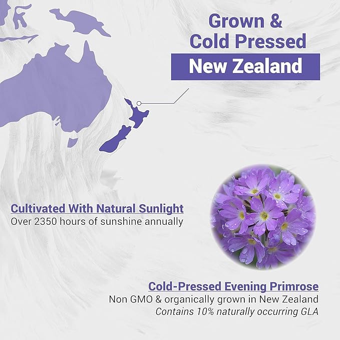 Naturalis Evening Primrose Oil (Cold Pressed) | 100% Natural from New Zealand | Non-GMO, Soy & Gluten Free, Zero Filler | 300 Mini-Softgels