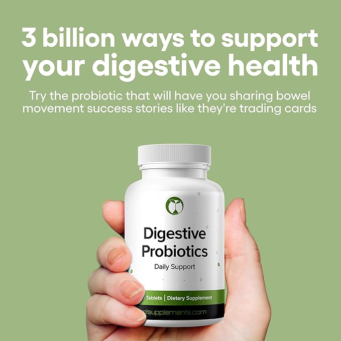 Natural Foundation Supplements Probiotics for Digestive Health Supports Bloating & Regularity Supplement 240 Tablets 3 Billion CFU (240, Digestive Probiotics)